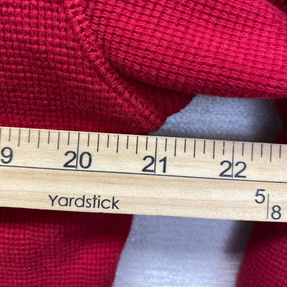 Polo Ralph Lauren Mens Large Red Waffle Knit Thermal‎ Long Sleeve Crewneck Shirt